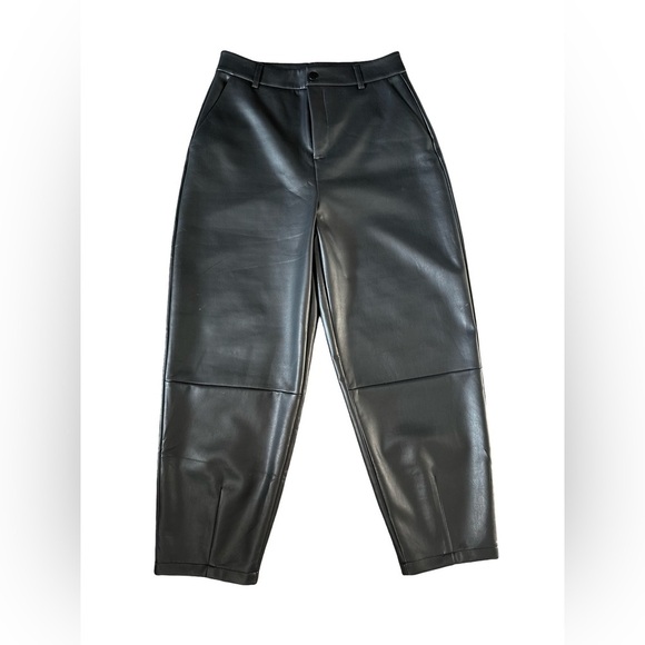 Kaffe Black Tailored Trousers faux leather - Picture 3 of 4
